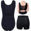 imagebeautyin Gymnastics Leotards for Girls with Shorts Ballet Dance Unitards BiketardsBlackMulticolor