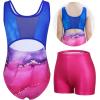 imagebeautyin Gymnastics Leotards for Girls with Shorts Ballet Dance Unitards BiketardsGradient BluePurple