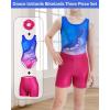 imagebeautyin Gymnastics Leotards for Girls with Shorts Ballet Dance Unitards BiketardsGradient BluePurple