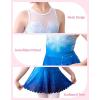 imagebeautyin Gymnastics Leotards for Girls with Skirt Sleeveless Ballet Dance Dress Outfit 410 YearsBlue  Snowflake