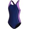 imagebeautyin Girls Swimsuit Athletic One Piece Practice Swimwear Competition Bathing SuitNavyPurple