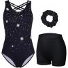 imagebeautyin Gymnastics Leotards for Girls Dance Unitards Shorts Outfits ActivewearBlackStar