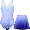 imagebeautyin Gymnastics Leotards for Girls with Skirt Sleeveless Ballet Dance Dress Outfit 410 YearsPure  Snowflake