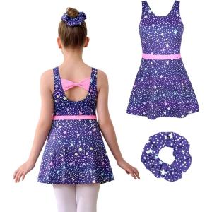imagebeautyin Girl Gymnastics Leotards Unitards Ballet Dance Dress Tumbling OutfitsPurpleStar