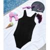 imagebeautyin Girls One Piece Swimsuits Size 716 Athletic Racerback Bathing SuitBlack