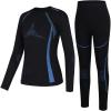 imagebeautyin Thermal Underwear for Kids Athletic Thermals Top and Bottom Set Boys Girls Long Johns Set Winter Base LayerBlackBlue
