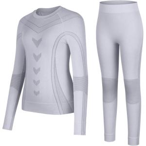 imagebeautyin Thermal Underwear for Kids Athletic Thermals Top and Bottom Set Boys Girls Long Johns Set Winter Base LayerGrey