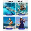 imagebeautyin Womens One Piece Swimsuit Zip Up Swim Dress Color Blocks Modest Bathing SuitBlack Print