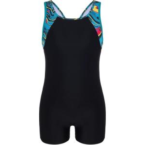 imagebeautyin Girls Boyleg One Piece Swimsuit Athletic Bathing Suit Competitive Swimwear Size 716BlackGreen Print