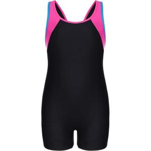 imagebeautyin Girls Boyleg One Piece Swimsuit Athletic Bathing Suit Competitive Swimwear Size 716MagentaBlack