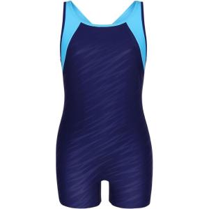 imagebeautyin Girls Boyleg One Piece Swimsuit Athletic Bathing Suit Competitive Swimwear Size 716NavyBlue