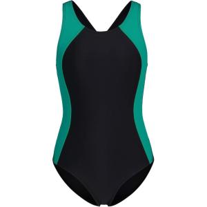 imagebeautyin Girls One Piece Swimsuits Size 716 Athletic Racerback Bathing SuitBlackGreen
