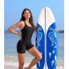 imagebeautyin Boyleg Swimsuits for Women Athletic One Piece Bathing Suit Crisscross Back SwimwearBlack
