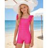 image:imageBeautyIn Girls Swimsuit Ruffle Ruched One Piece Bathing Suit Teen Girls SwimwearHot Pink