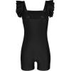 image:imagebeautyin Girls Swimsuit One Piece Ruffle Ruched Bathing Suit Adjustable Strap Swimwear for Teen GirlsBlack