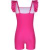 image:imagebeautyin Girls Swimsuit One Piece Ruffle Ruched Bathing Suit Adjustable Strap Swimwear for Teen GirlsHot Pink