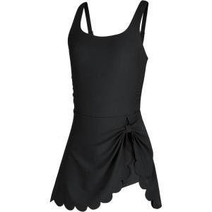image:imageBeautyIn Girls Swimsuit Tummy Control One Piece Swim Dress 2026 Scalloped Bathing Suit Size 716YBlack