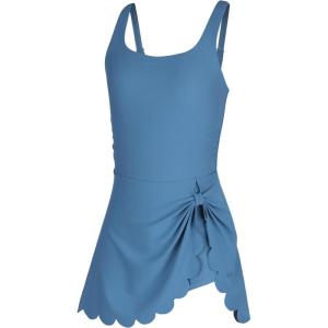 image:imageBeautyIn Girls Swimsuit Tummy Control One Piece Swim Dress 2026 Scalloped Bathing Suit Size 716YBlue