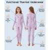image:imagebeautyin Thermal Underwear for Kids Athletic Thermals Top and Bottom Set Boys Girls Long Johns Set Winter Base LayerPurple
