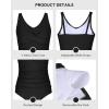 image:imagebeautyin Girls Swimsuit 2 Piece Criss Cross Tankini Sets V Neck Ruched Bathing Suit Adjustable Straps Teen SwimwearBlack