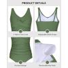 image:imagebeautyin Girls Swimsuit 2 Piece Criss Cross Tankini Sets V Neck Ruched Bathing Suit Adjustable Straps Teen SwimwearGreen