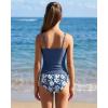 image:imagebeautyin Girls Swimsuit 2 Piece Criss Cross Tankini Sets V Neck Ruched Bathing Suit Adjustable Straps Teen SwimwearNavy