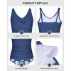 image:imagebeautyin Girls Swimsuit 2 Piece Criss Cross Tankini Sets V Neck Ruched Bathing Suit Adjustable Straps Teen SwimwearNavy