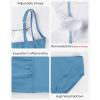 image:imagebeautyin Girls Swimsuit 2 Piece Teen Bathing Suits Ruched Tankini Set Solid Color Adjustable Swimwear 716YBlue