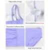 image:imagebeautyin Girls Swimsuit 2 Piece Teen Bathing Suits Ruched Tankini Set Solid Color Adjustable Swimwear 716YPurple