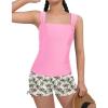 image:imagebeautyin Girls Tankini Swimsuit 2 Piece Bathing Suit Adjustable Straps Tween Tankini Swim Top amp Shorts Swimwear 716YPink